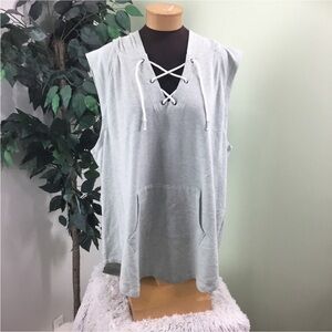 Charmed Hearts sleeveless hooded lace up sweatshirt Womans size 3X